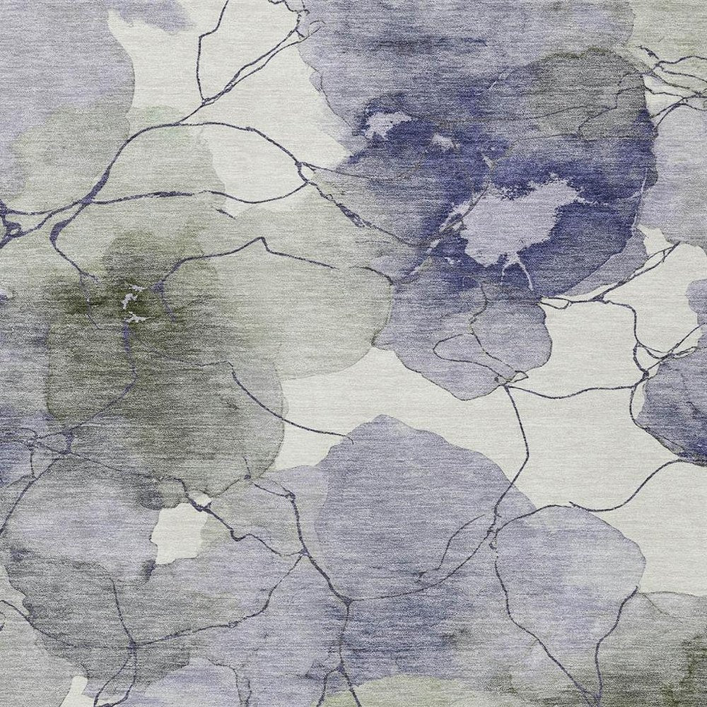 8' X 10' Lavender And Ivory Abstract Washable Indoor Outdoor Area Rug — view 12