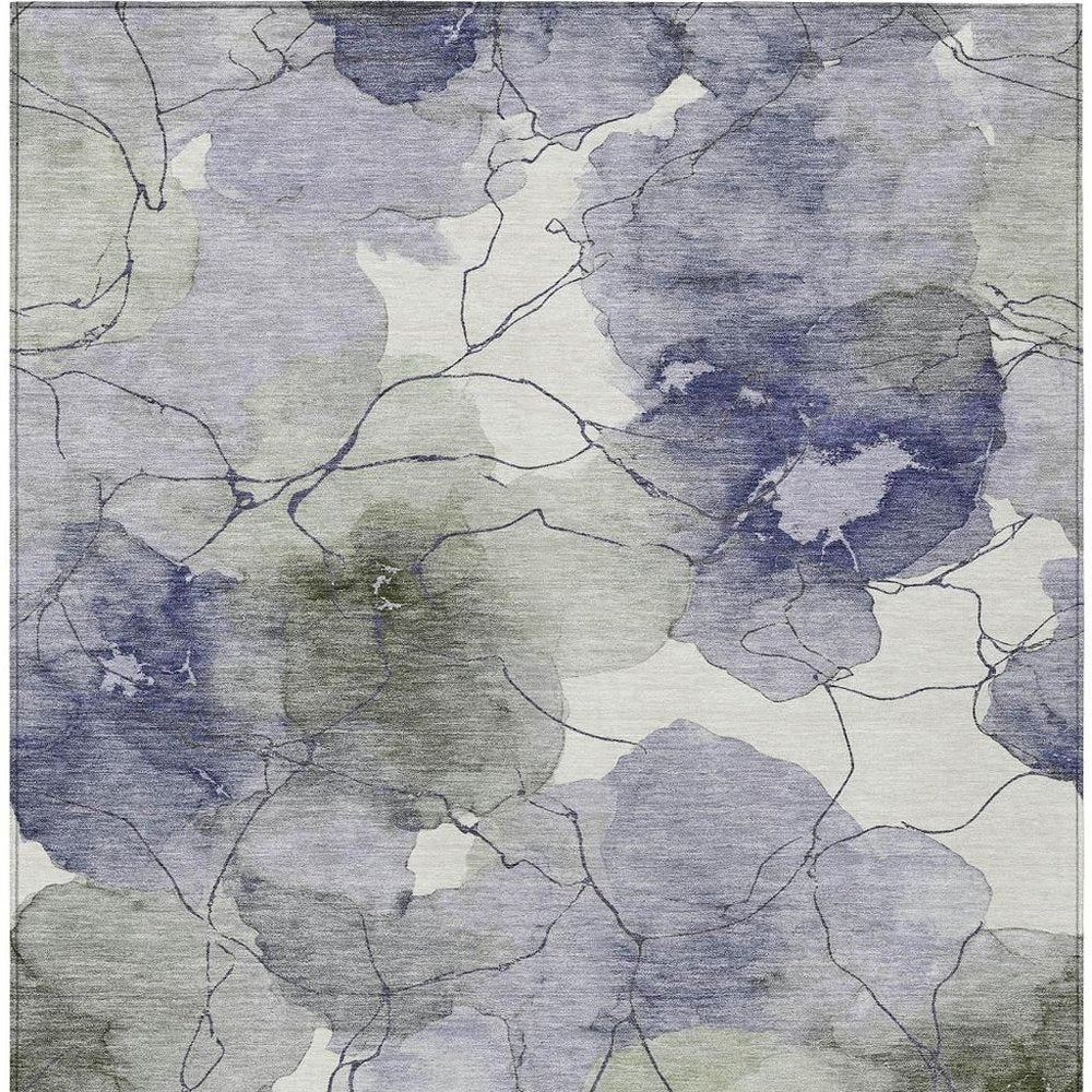 8' X 10' Lavender And Ivory Abstract Washable Indoor Outdoor Area Rug HomeRoots