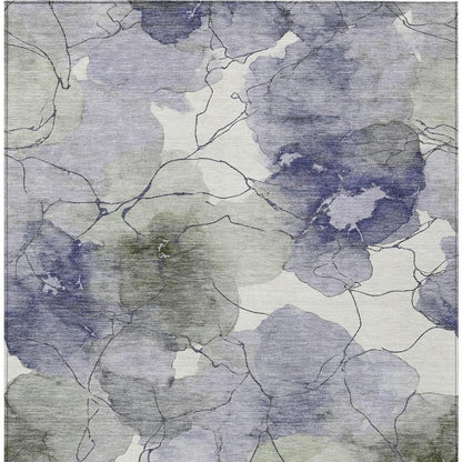 8' X 10' Lavender And Ivory Abstract Washable Indoor Outdoor Area Rug HomeRoots