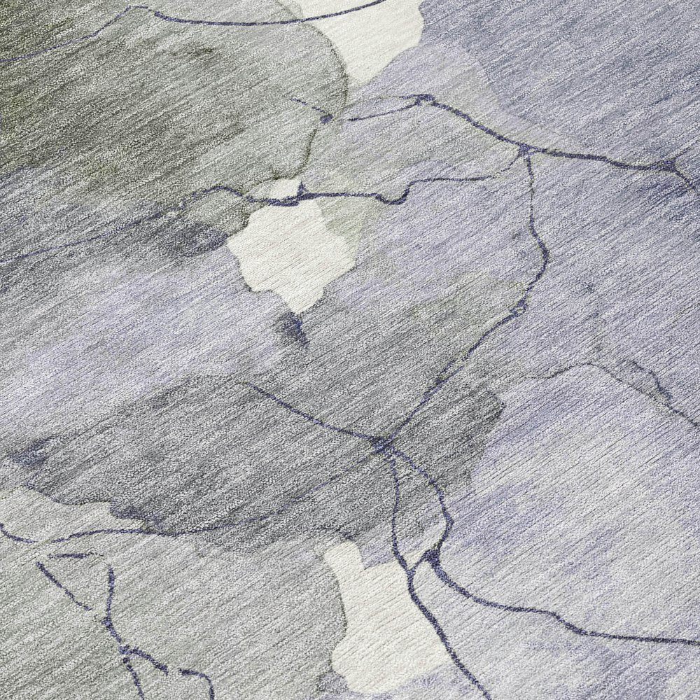 8' X 10' Lavender And Ivory Abstract Washable Indoor Outdoor Area Rug — view 10