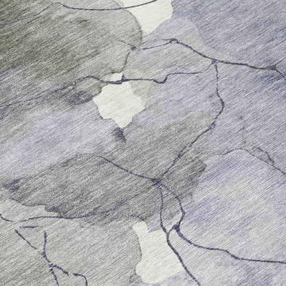 8' X 10' Lavender And Ivory Abstract Washable Indoor Outdoor Area Rug HomeRoots