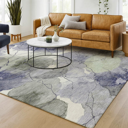 8' X 10' Lavender And Ivory Abstract Washable Indoor Outdoor Area Rug HomeRoots