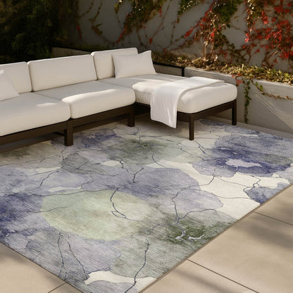 8' X 10' Lavender And Ivory Abstract Washable Indoor Outdoor Area Rug HomeRoots