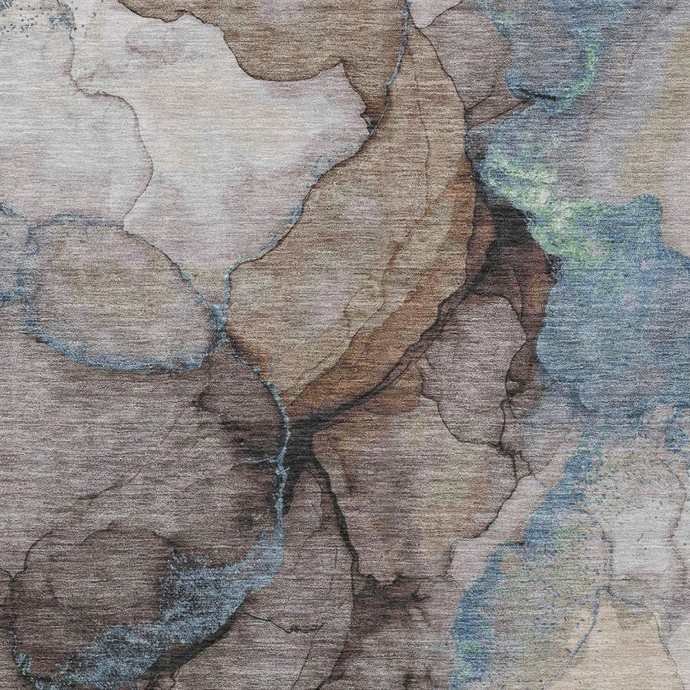 8' X 10' Taupe And Brown Abstract Washable Indoor Outdoor Area Rug HomeRoots