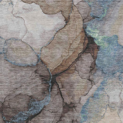 8' X 10' Taupe And Brown Abstract Washable Indoor Outdoor Area Rug HomeRoots