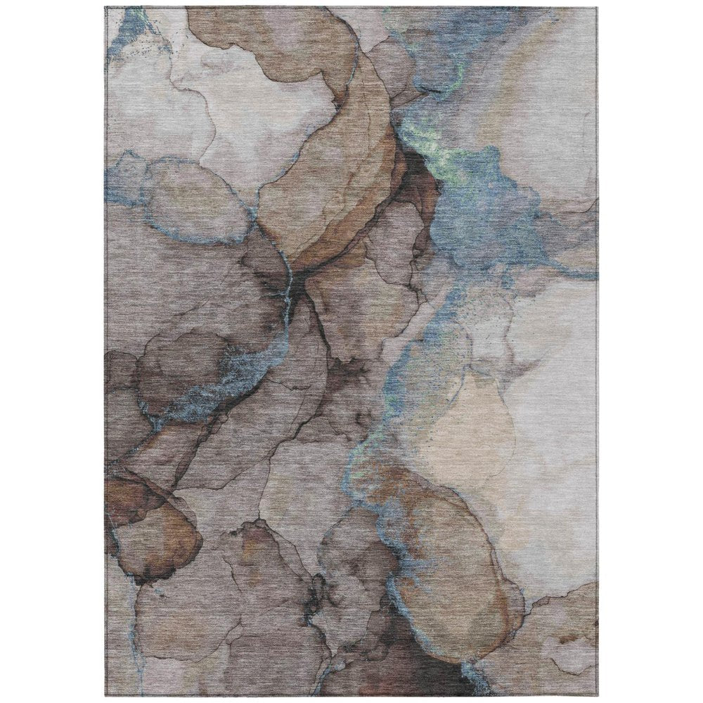 9' X 12' Taupe And Brown Abstract Washable Indoor Outdoor Area Rug HomeRoots