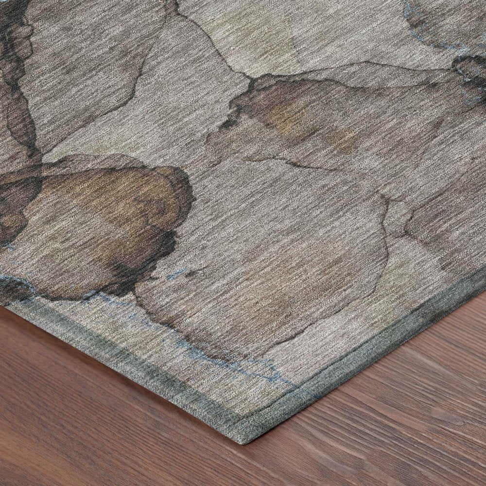 9' X 12' Taupe And Brown Abstract Washable Indoor Outdoor Area Rug HomeRoots