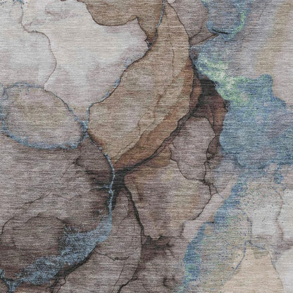9' X 12' Taupe And Brown Abstract Washable Indoor Outdoor Area Rug HomeRoots