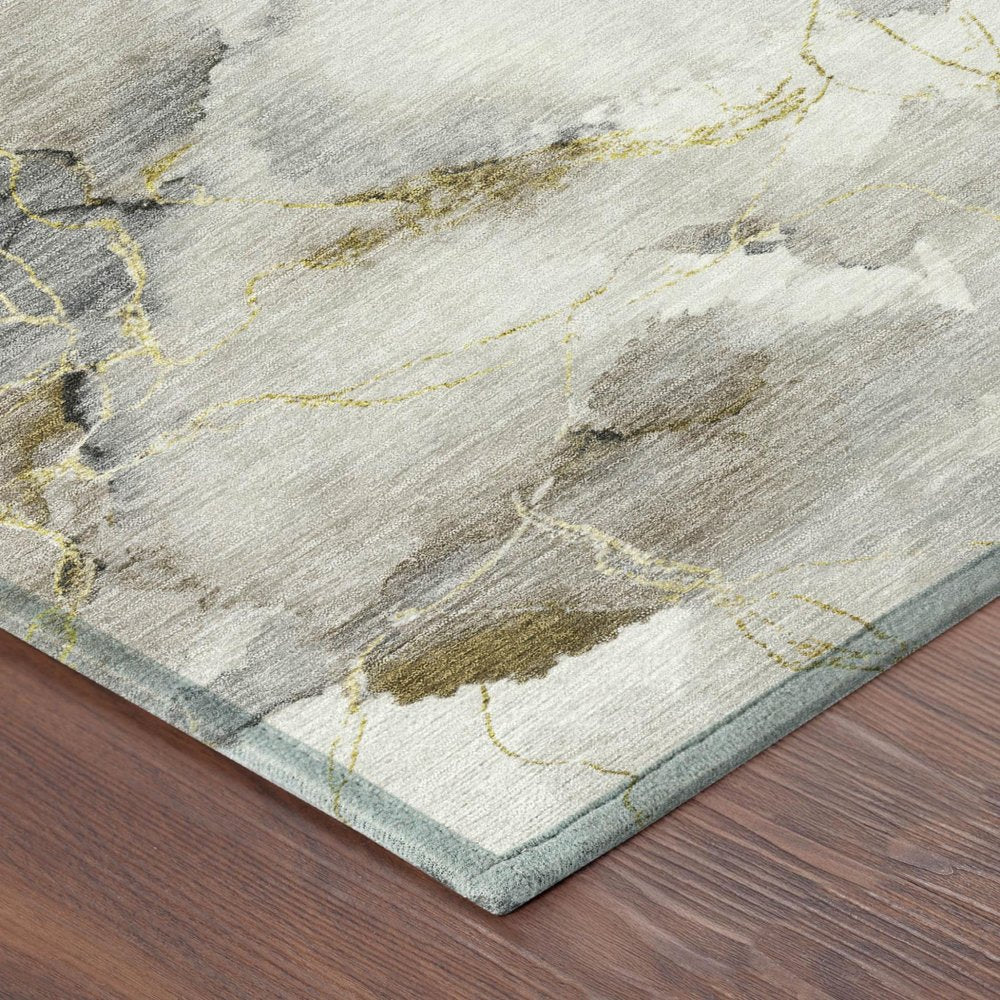 3' X 5' Ivory And Beige Abstract Washable Indoor Outdoor Area Rug HomeRoots
