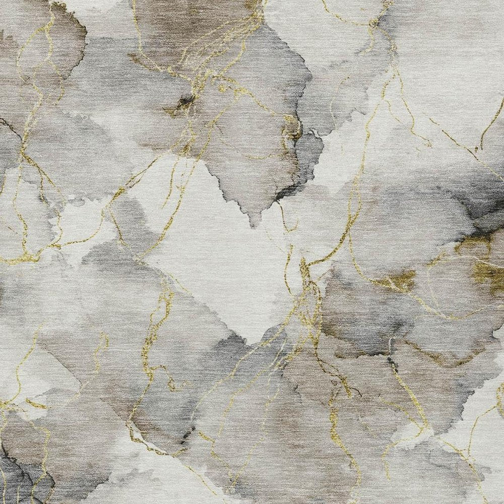 10' X 14' Ivory And Beige Abstract Washable Indoor Outdoor Area Rug HomeRoots