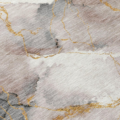 8' X 10' Khaki And Ivory Abstract Washable Indoor Outdoor Area Rug HomeRoots