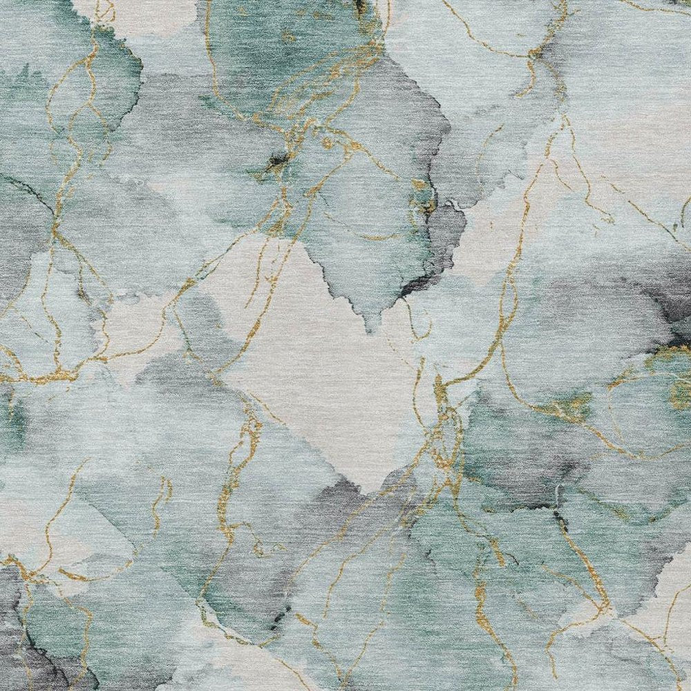 8' X 10' Blue And Ivory Abstract Washable Indoor Outdoor Area Rug HomeRoots