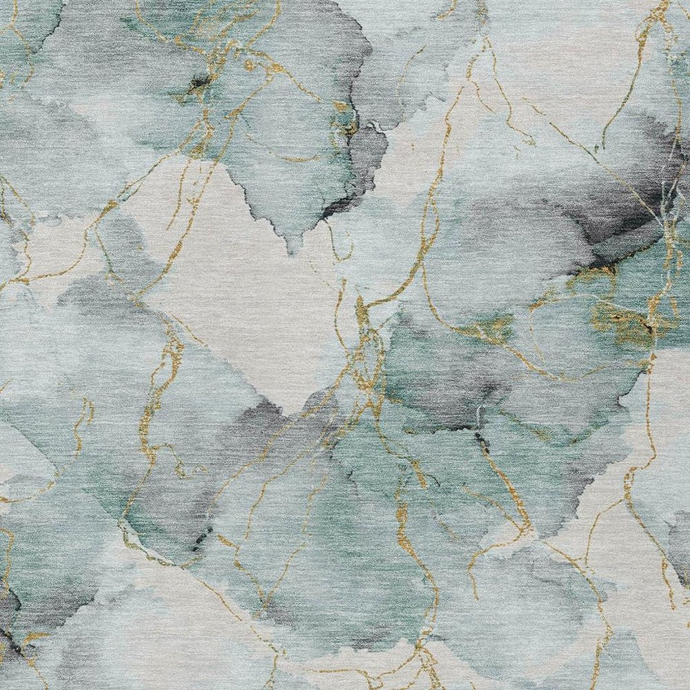 10' X 14' Blue And Ivory Abstract Washable Indoor Outdoor Area Rug HomeRoots
