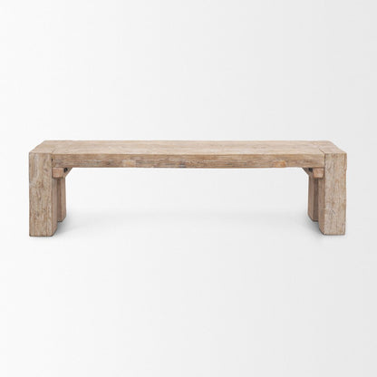 70" Natural Wood Distressed Dining Bench HomeRoots