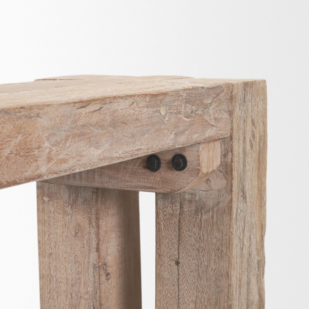 70" Natural Wood Distressed Dining Bench HomeRoots