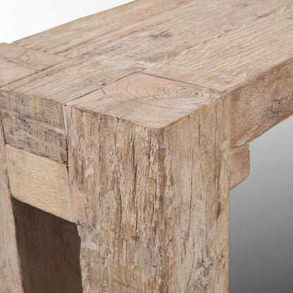 70" Natural Wood Distressed Dining Stool