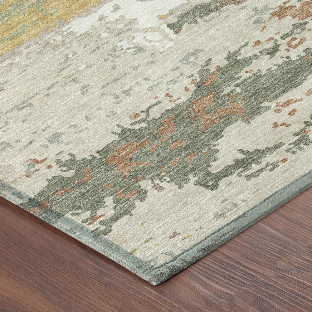 8' X 10' Gold And Ivory Abstract Washable Indoor Outdoor Area Rug HomeRoots