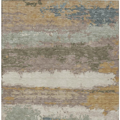 5' X 8' Taupe And Ivory Abstract Washable Indoor Outdoor Area Rug HomeRoots