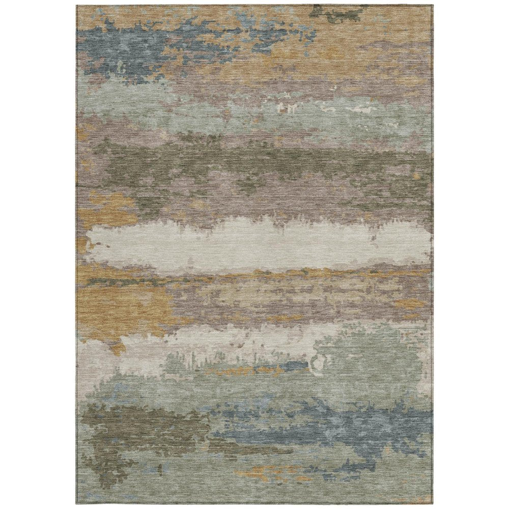 5' X 8' Taupe And Ivory Abstract Washable Indoor Outdoor Area Rug HomeRoots