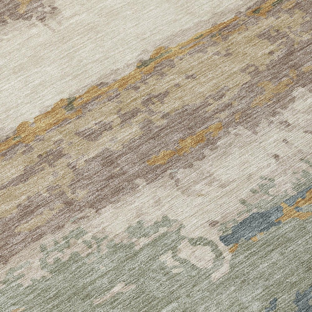 5' X 8' Taupe And Ivory Abstract Washable Indoor Outdoor Area Rug HomeRoots