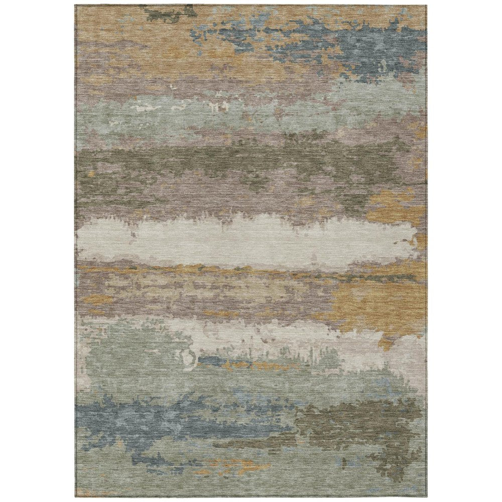 10' X 14' Taupe And Ivory Abstract Washable Indoor Outdoor Area Rug HomeRoots