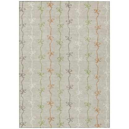 5' X 8' Beige And Gray Southwestern Washable Indoor Outdoor Area Rug