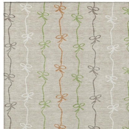 5' X 8' Beige And Gray Southwestern Washable Indoor Outdoor Area Rug