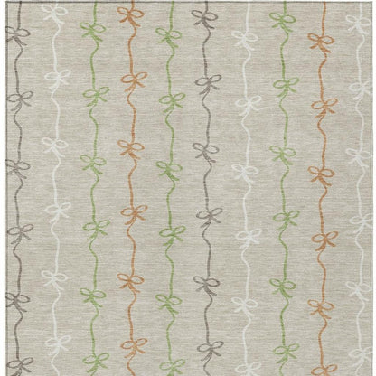 5' X 8' Beige And Gray Southwestern Washable Indoor Outdoor Area Rug