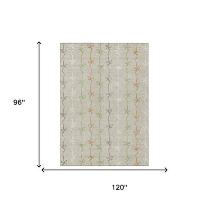 8' X 10' Beige And Gray Southwestern Washable Indoor Outdoor Area Rug HomeRoots