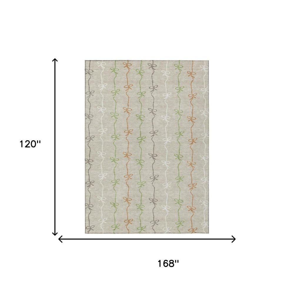 10' X 14' Beige And Gray Southwestern Washable Indoor Outdoor Area Rug HomeRoots