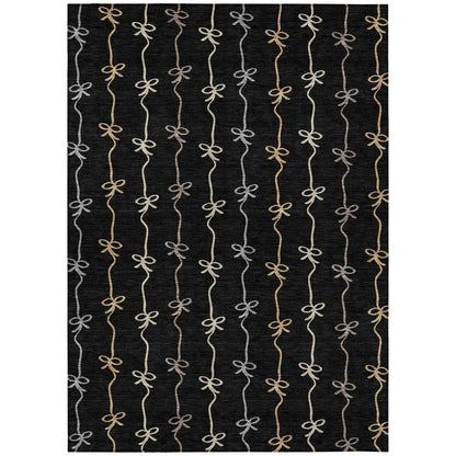 3' X 5' Black And Gray Southwestern Washable Indoor Outdoor Area Rug HomeRoots