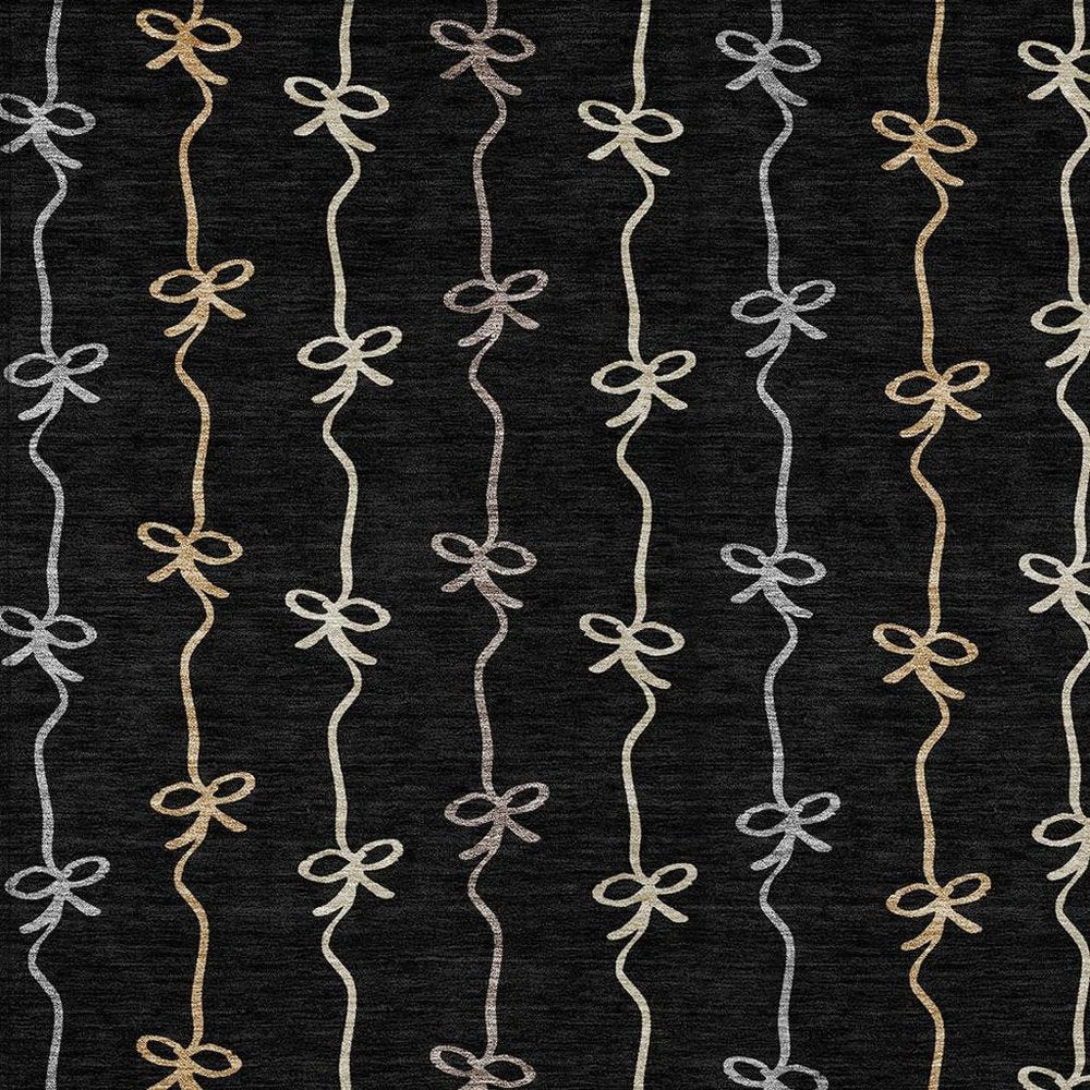 3' X 5' Black And Gray Southwestern Washable Indoor Outdoor Area Rug HomeRoots