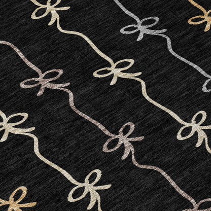 3' X 5' Black And Gray Southwestern Washable Indoor Outdoor Area Rug HomeRoots