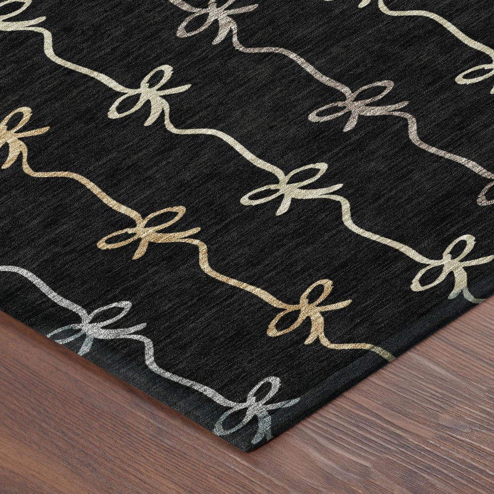 5' X 8' Black And Gray Southwestern Washable Indoor Outdoor Area Rug HomeRoots