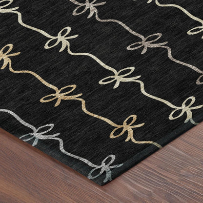 5' X 8' Black And Gray Southwestern Washable Indoor Outdoor Area Rug HomeRoots