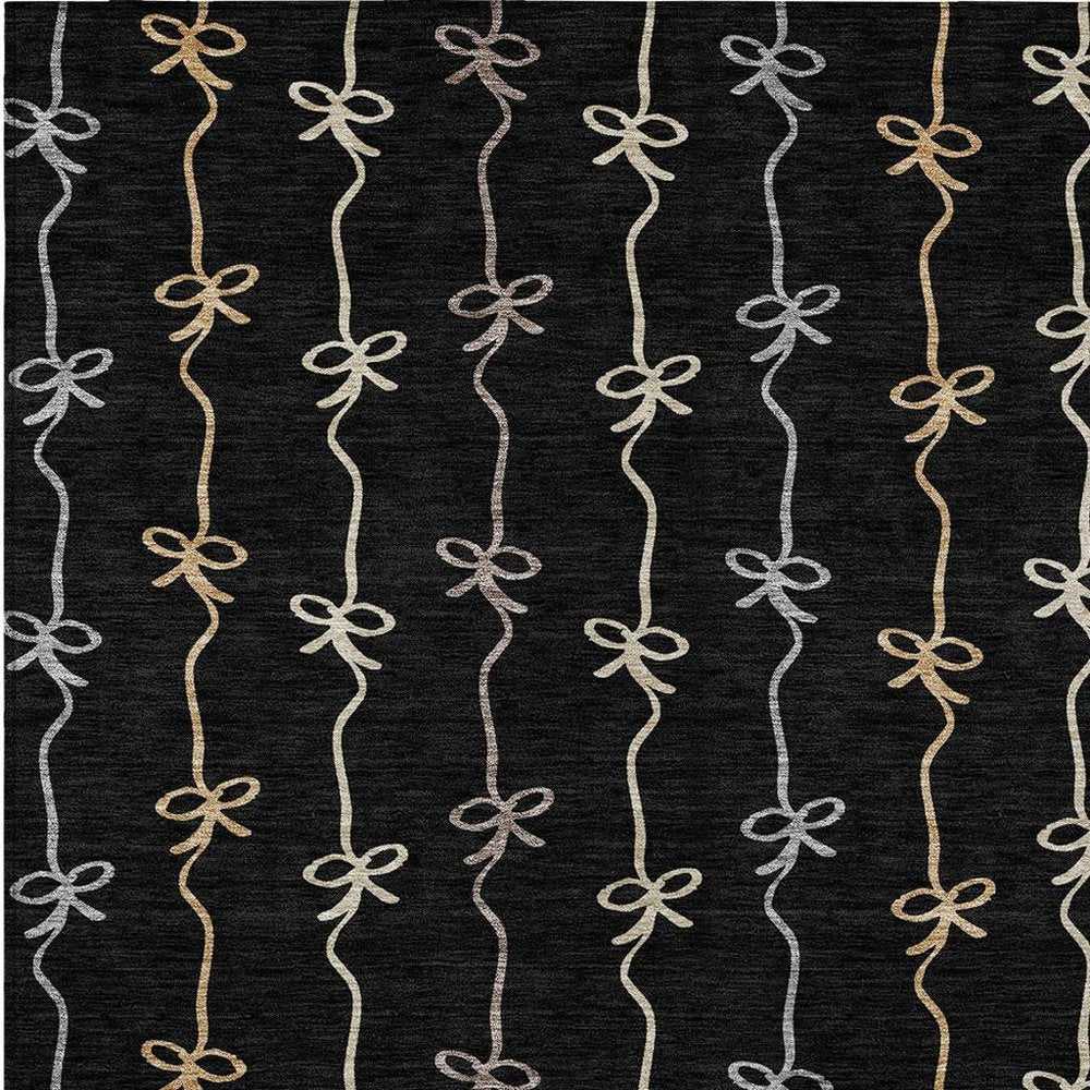 5' X 8' Black And Gray Southwestern Washable Indoor Outdoor Area Rug HomeRoots
