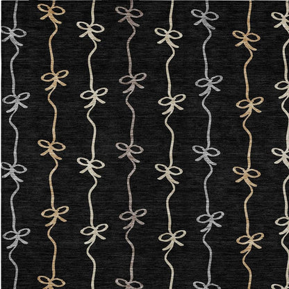 5' X 8' Black And Gray Southwestern Washable Indoor Outdoor Area Rug HomeRoots