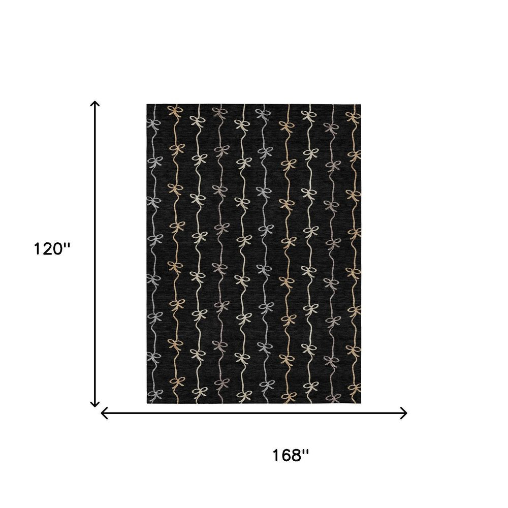 10' X 14' Black And Gray Southwestern Washable Indoor Outdoor Area Rug HomeRoots