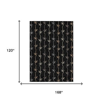10' X 14' Black And Gray Southwestern Washable Indoor Outdoor Area Rug HomeRoots