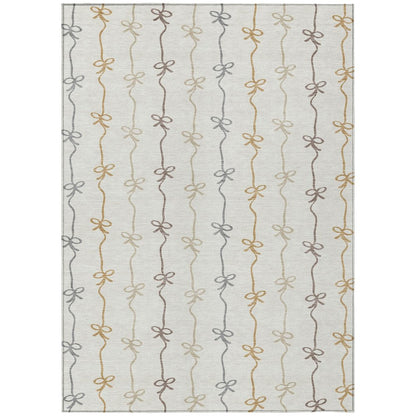3' X 5' Ivory And Gray Southwestern Washable Indoor Outdoor Area Rug
