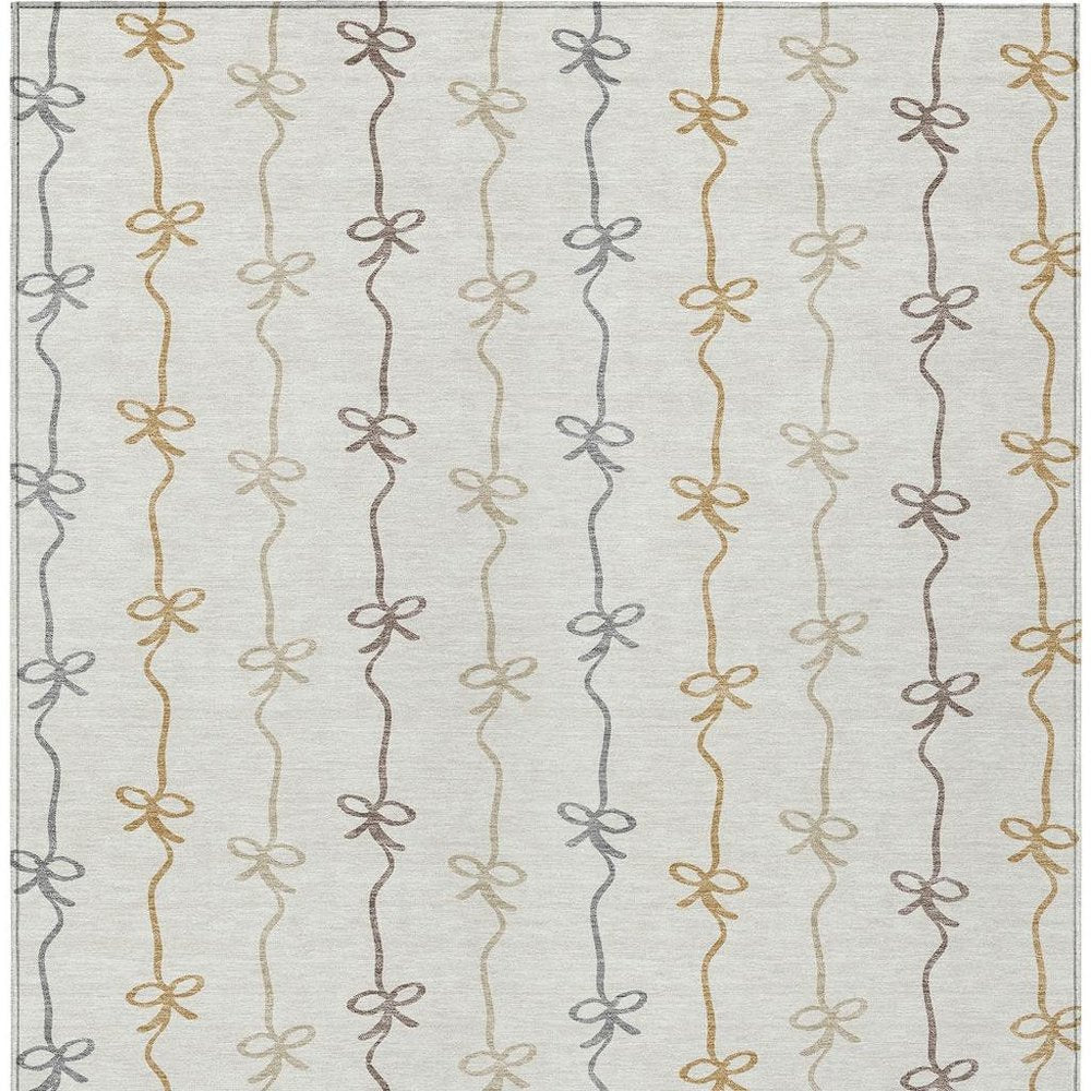 3' X 5' Ivory And Gray Southwestern Washable Indoor Outdoor Area Rug HomeRoots