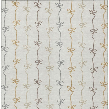 3' X 5' Ivory And Gray Southwestern Washable Indoor Outdoor Area Rug