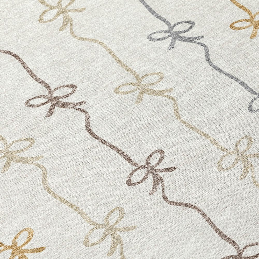 3' X 5' Ivory And Gray Southwestern Washable Indoor Outdoor Area Rug HomeRoots