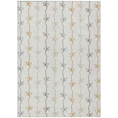 5' X 8' Ivory And Gray Southwestern Washable Indoor Outdoor Area Rug HomeRoots