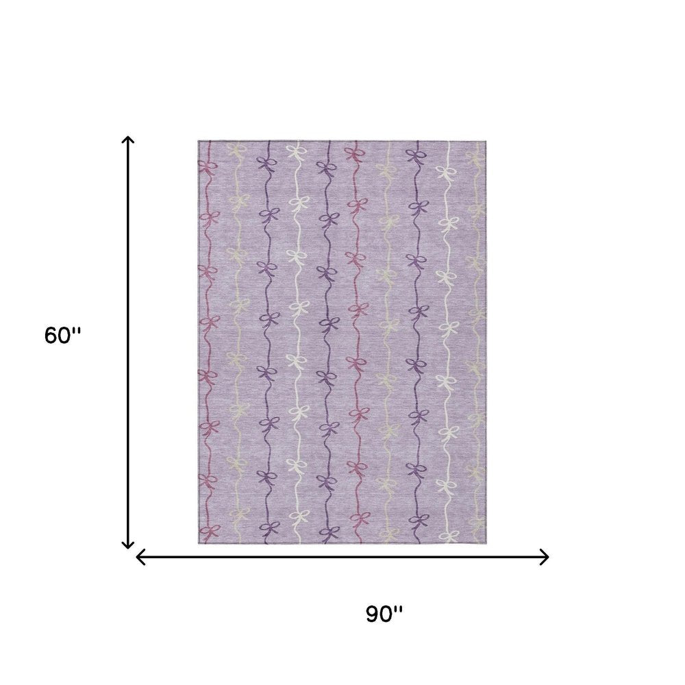 5' X 8' Lavender And Mauve Southwestern Washable Indoor Outdoor Area Rug HomeRoots