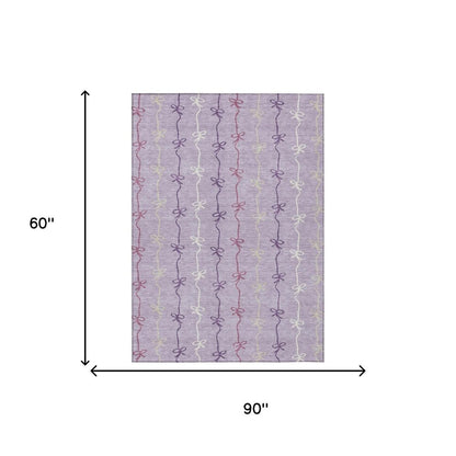 5' X 8' Lavender And Mauve Southwestern Washable Indoor Outdoor Area Rug HomeRoots