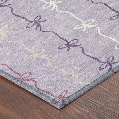 8' Lavender And Mauve Round Southwestern Washable Indoor Outdoor Area Rug HomeRoots