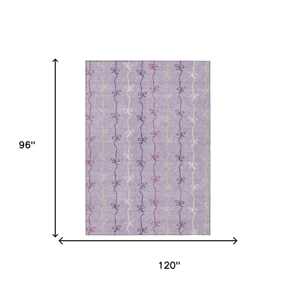 8' X 10' Lavender And Mauve Southwestern Washable Indoor Outdoor Area Rug HomeRoots