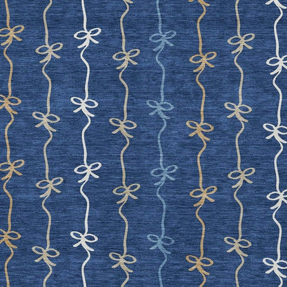 3' X 5' Navy Blue And Denim Blue Southwestern Washable Indoor Outdoor Area Rug HomeRoots