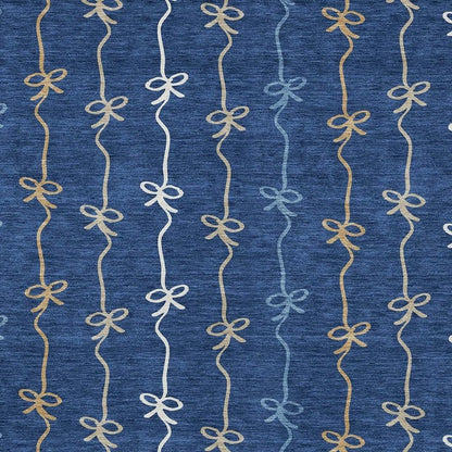 10' X 14' Navy Blue And Denim Blue Southwestern Washable Indoor Outdoor Area Rug HomeRoots